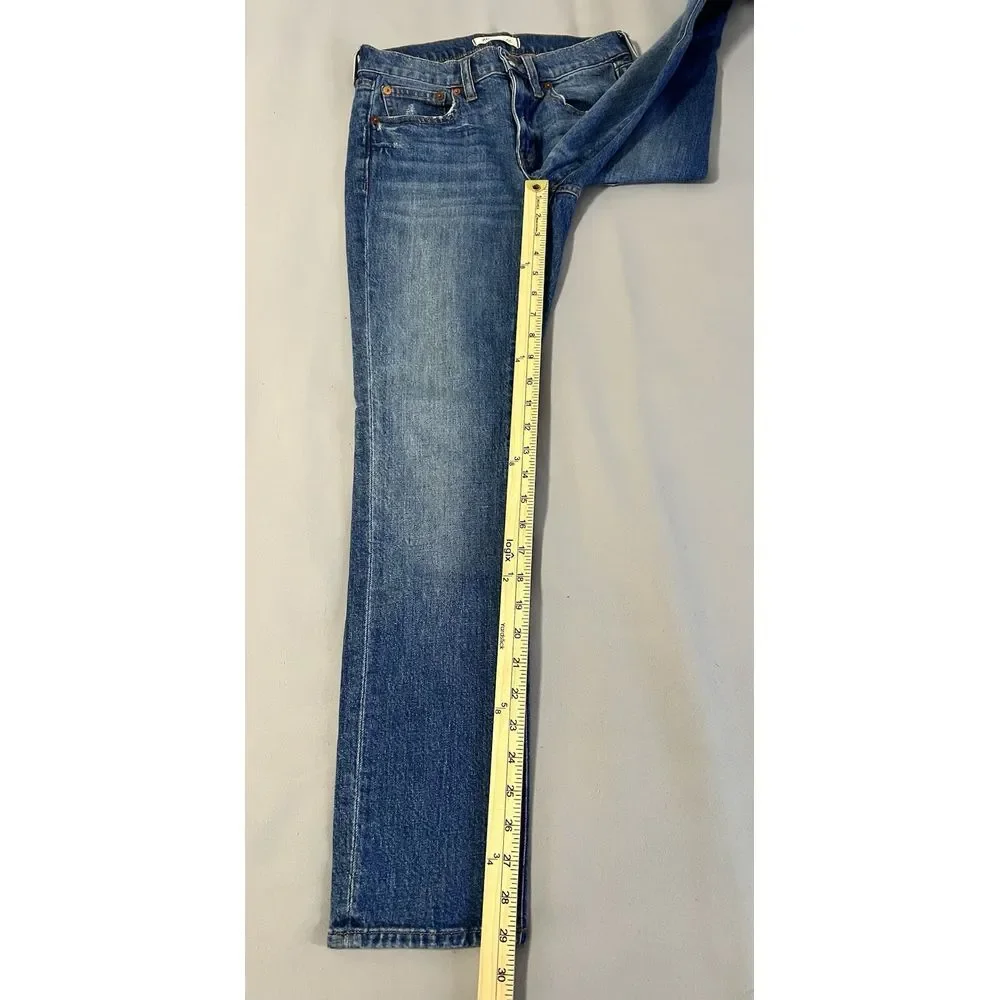 Womens MADEWELL The Slim Boyjean Stretch Denim Jeans 23 Med Wash‎ - Picture 2 of 10
